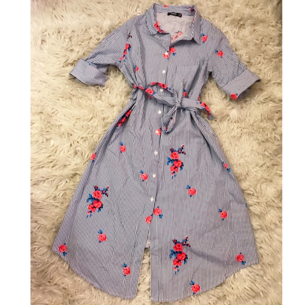 Turkish belted Shirt Dress